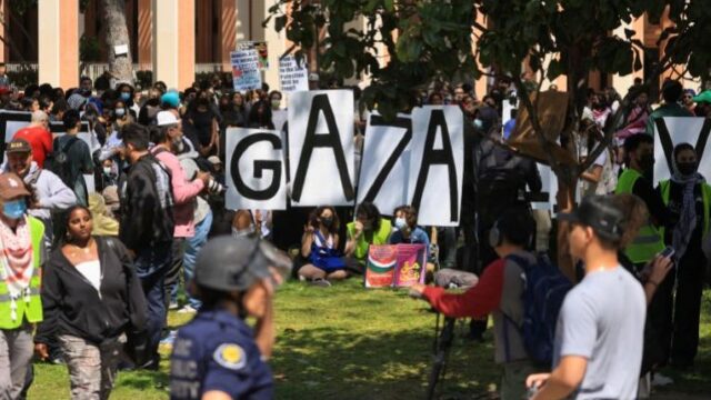 تظاهرات الطلاب دعماً لغزة